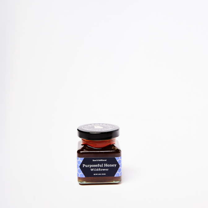 purposeful wildflower honey in jar