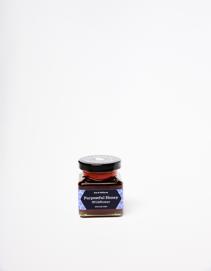 purposeful wildflower honey in jar